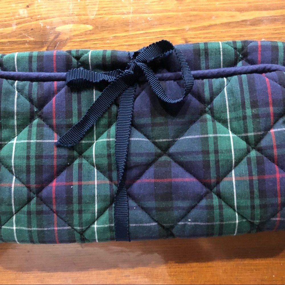 Plaid Fabric Travel Accessory Bag